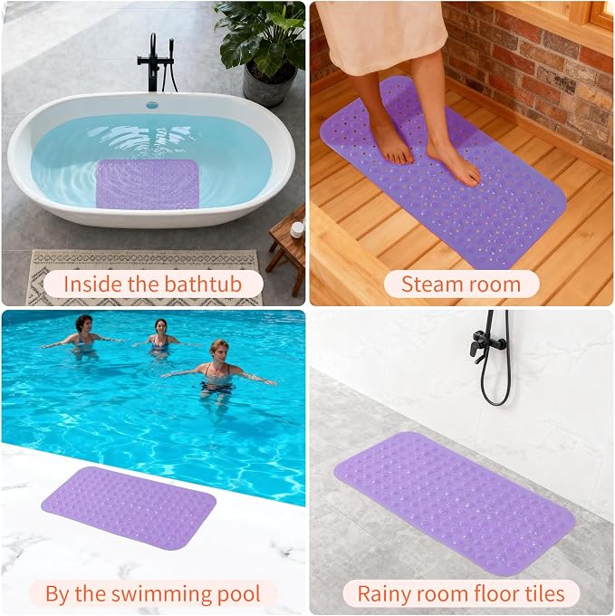 Anti-Slip Bathtub Shower mat, 27.5×14.5（Approximately 70×37cm） inch Soft - Image 6