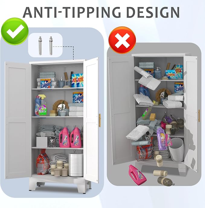 61.02" Pantry Cabinet, Kitchen Pantry Storage Cabinets - Image 7
