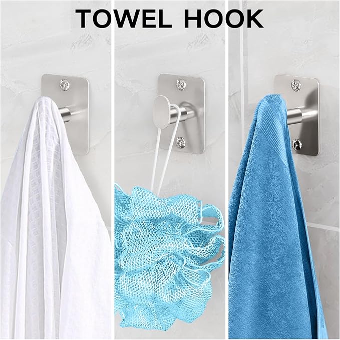 Brushed Nickel Bathroom Accessories Set, 4 Pieces Bathroom Hardware Set - Image 5