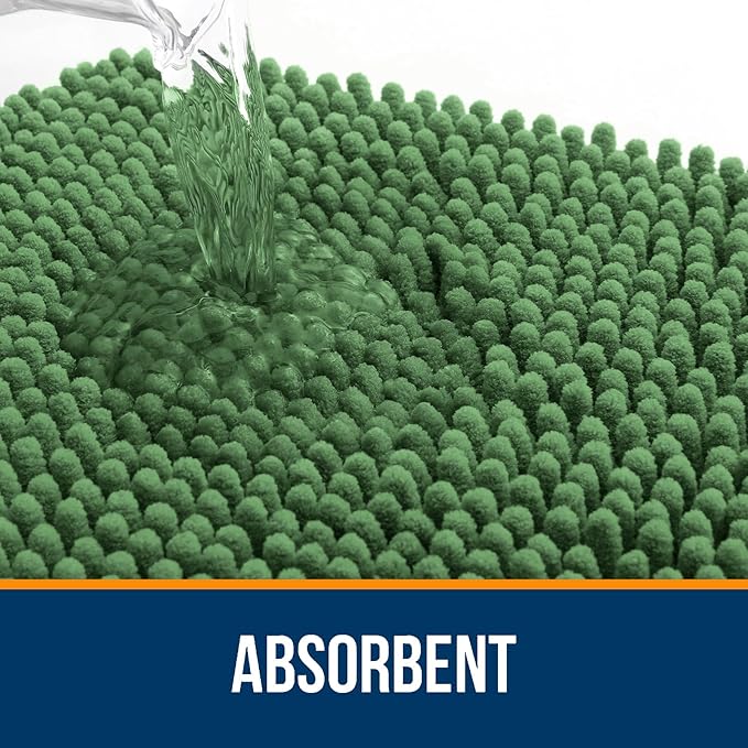 OLANLY Bathroom Rugs 24x16, Extra Soft Absorbent Chenille Bath Rugs, Rubber - Image 4