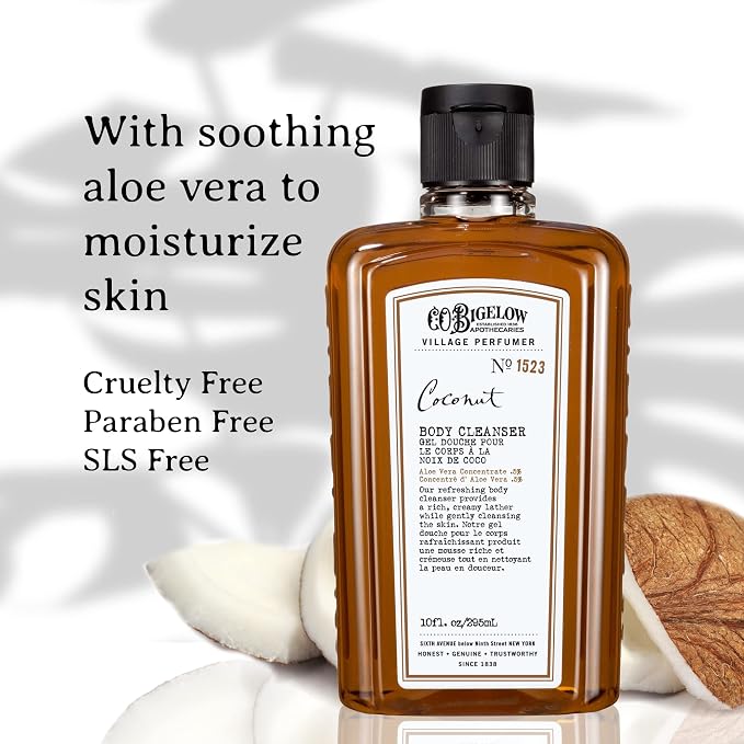 C.O. Bigelow Coconut Body Wash, Village Perfumer Moisturizing Body Wash - Image 4