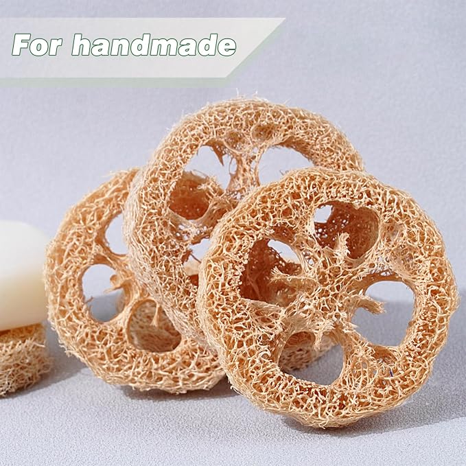 Natural Loofah Slices Cuts for Soap Making-20 Pack Organic Luffa Loofa Sponges - Image 3