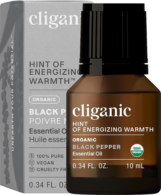 Cliganic Organic Black Pepper Essential Oil, 100% Pure Natural by Cliganic