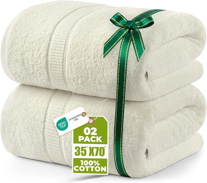 Utopia Towels Luxurious Jumbo Bath Sheet 2 Piece, 600 GSM, 35 by 70 Inches by UTOPIATOWELS