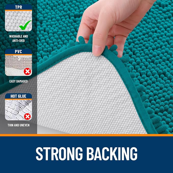 OLANLY Bathroom Rugs 44x24, Extra Soft Absorbent Chenille Bath Rugs, Rubber - Image 6
