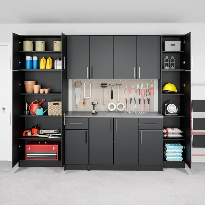 Prepac Elite 32 in. 2-Door Engineered Wood Stackable Wall Cabinet in Black - Image 5