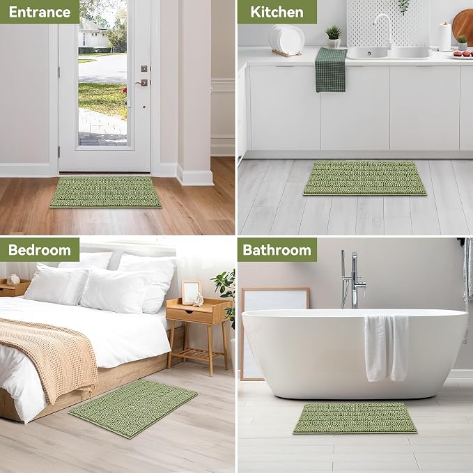Bcoimo 30"×20" Chenille Bath Mat – Non-Slip - Image 7