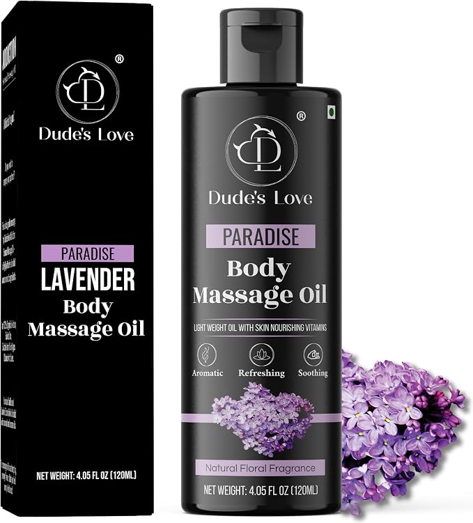 Organic - Lavender Floral Edible Full Body Massage Oil - Relaxing, Calming | No by DudesLove