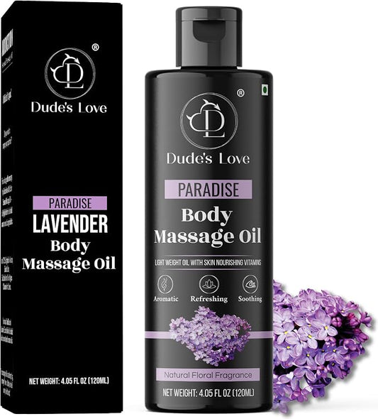 Organic - Lavender Floral Edible Full Body Massage Oil - Relaxing, Calming | No by DudesLove