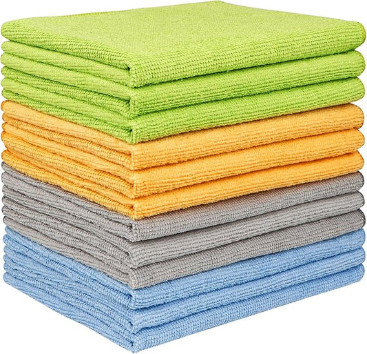 AIDEA Microfiber Cleaning Cloth 12 Pack, Microfiber Towels by AIDEAHOME