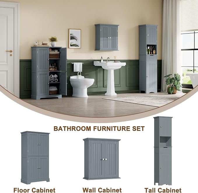 ChooChoo Bathroom Floor Cabinet, Modern Bathroom Storage Cabinet - Image 5