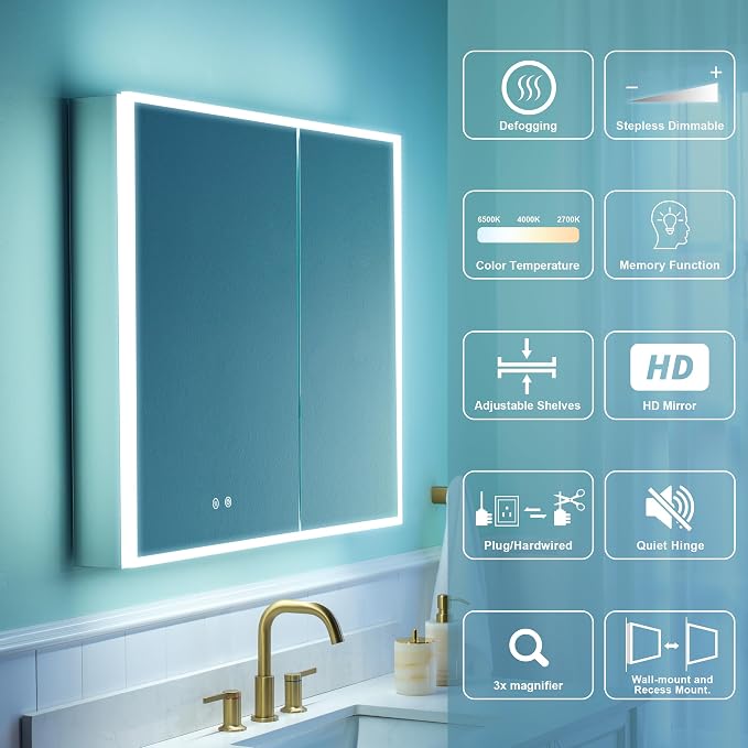 WELLFOR 30" X 30" Medicine Cabinet - Image 5