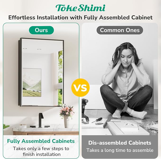 TokeShimi 24x30 Recessed Medicine Cabinet - Image 6