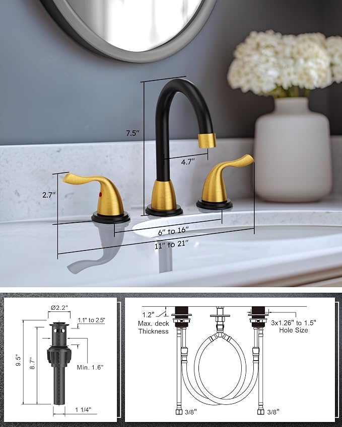 ARCORA Bathroom Sink Faucet 3 Hole - Image 7