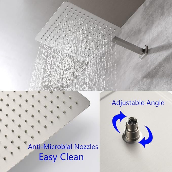 SHAMANDA Bathroom Rain Shower System, 12 Inch Luxuly Shower Head and Handheld - Image 5