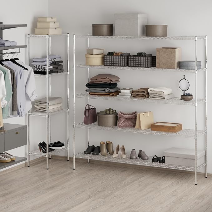 18" Deep x 72" Wide x 74" Height Wire Shelving Kit | 5-Tier | NSF Commercial - Image 7