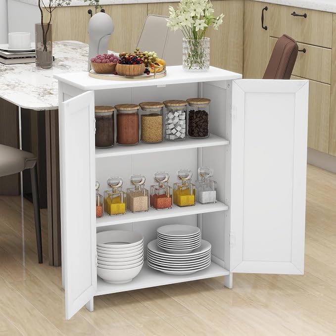 Bathroom Storage Floor Cabinet Freestanding Organizer - Image 7