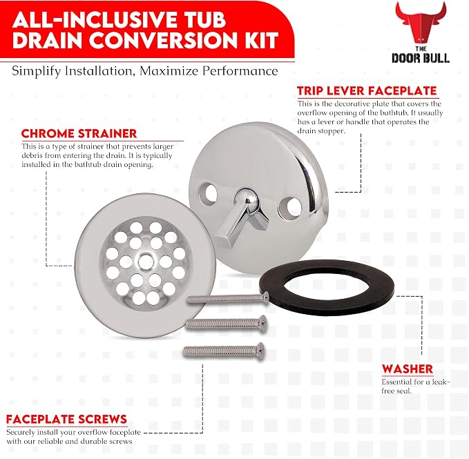 Trip Lever Bathtub Drain Kit - Image 3