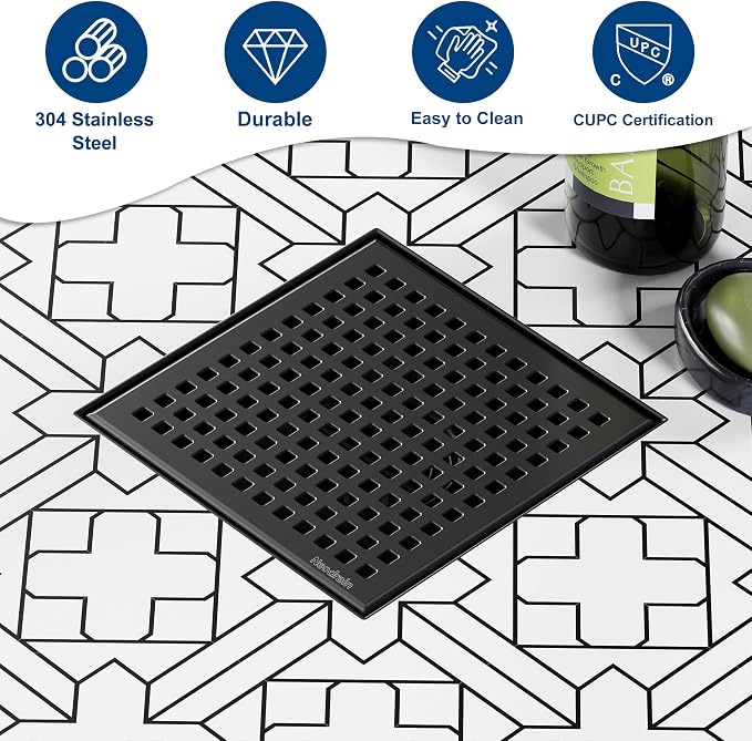 Neodrain 6 Inch Square Shower Drain - Image 6