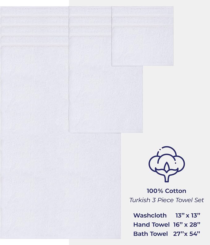 American Soft Linen Premium 3 Piece Towel Set, 1 Bath Towel 1 Hand Towel 1 - Image 5