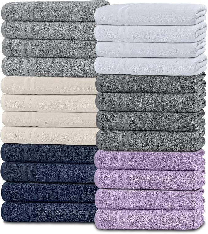 White Classic Wealuxe Multi Washcloths 24 Pack by WhiteClassic