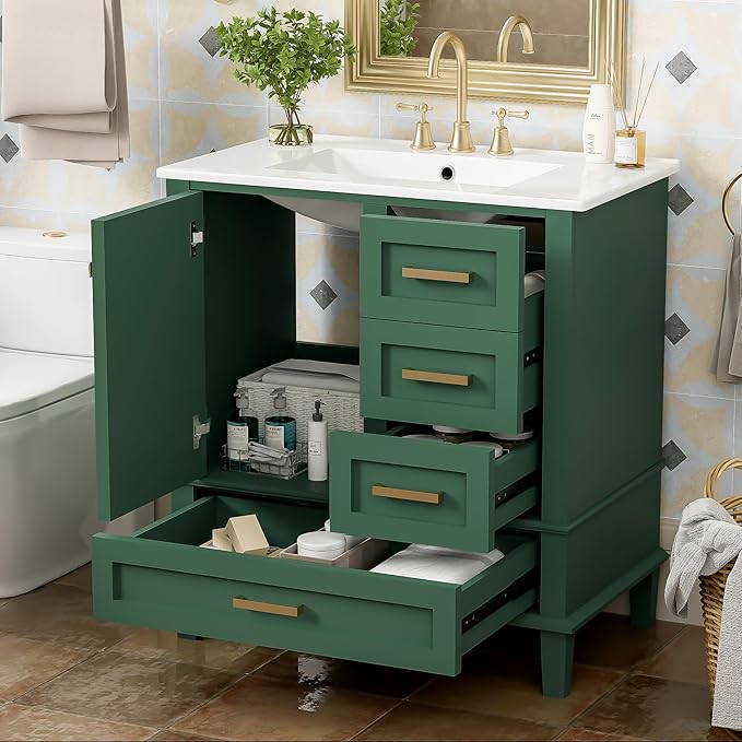 Bathroom Vanity Cabinet Sink 30”, Single Sink Top Combo Set - Image 3