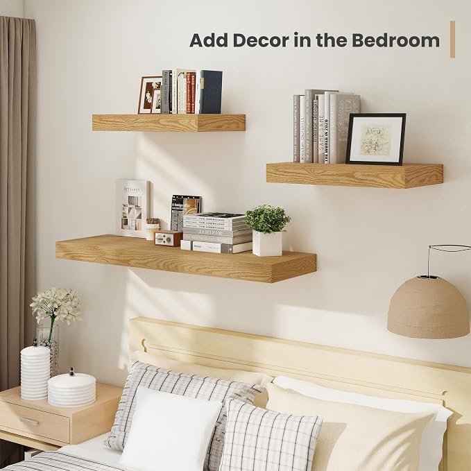 Heimlove 12" Deep Floating Shelves, 36 x 12 Inch Wall Mounted Long Floating - Image 2