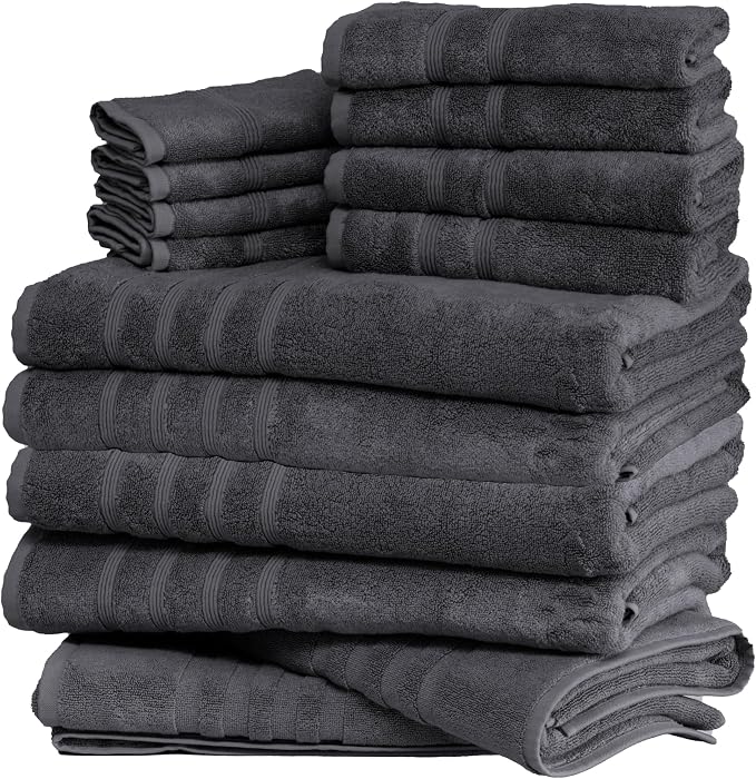Mosobam Luxury Turkish 14pc XL Deluxe Bath Bundle Body Hand Face Towel and Mat by Mosobam