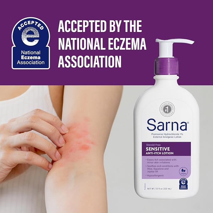 Sarna Sensitive Anti-Itch Lotion, Steroid-Free, Fragrance-Free, Hypoallergenic - Image 6