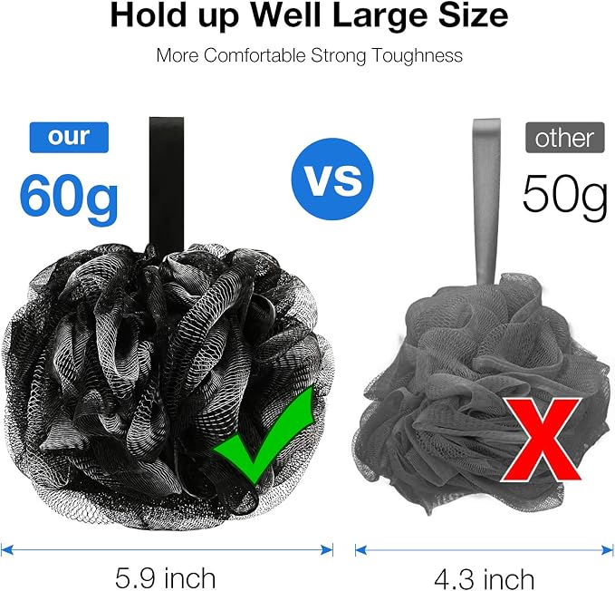 Bath Shower Loofah Sponge 60g Bath Mesh Pouf Shower Ball Body Scrubber - Image 4