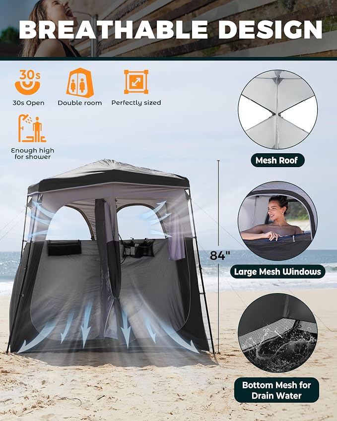 KingCamp Instant Shower Tent, Portable Superior Stable Privacy Shelter - Image 4
