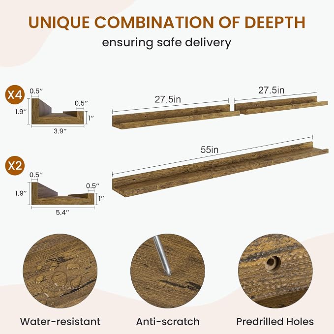 Axeman Picture Ledge Shelf, Floating Shelves - Image 3
