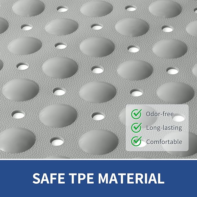 OTHWAY Large Shower Mat 34"x 23", TPE Non Slip Shower Mat - Image 4
