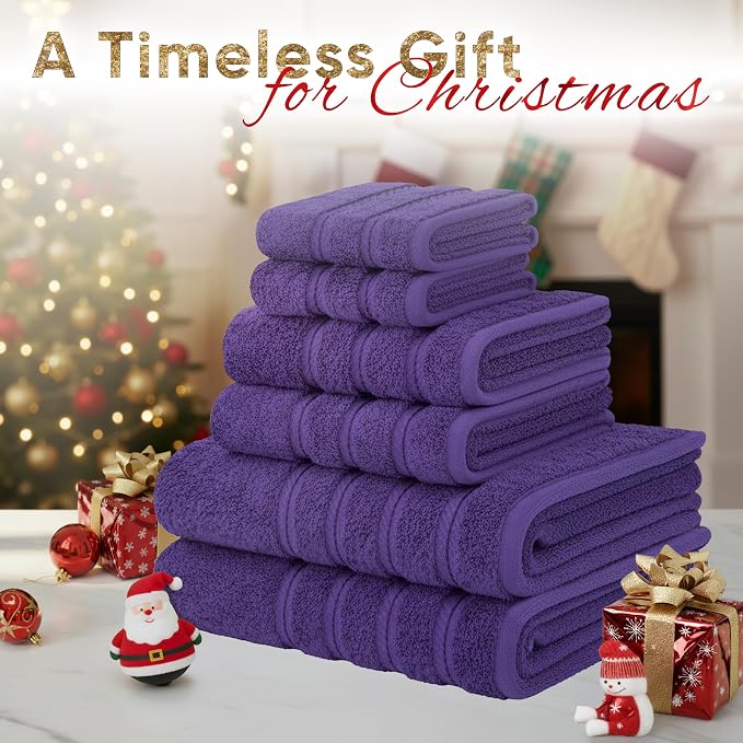 American Soft Linen Luxury 6 Piece Towel Set, 2 Bath Towels 2 Hand Towel 2 - Image 2