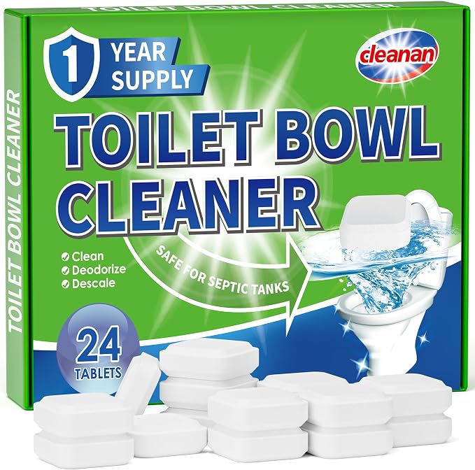 Toilet Bowl Cleaner Tablets, Leaves Bowl Sanitary, Deodorizes, Descales & by cleanan