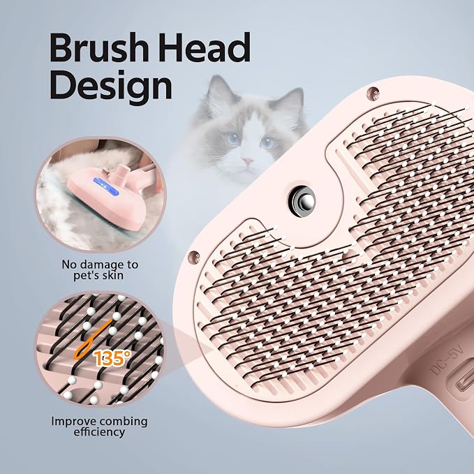 Pet Grooming Brush with Electronic Mist Spray - Image 4
