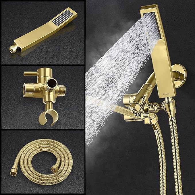 G-Promise All Metal 8 Inch Dual Square Shower Head - Image 4