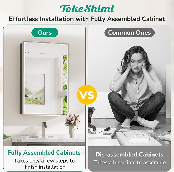 TokeShimi 20 x 26 Recessed Medicine Cabinet - Image 6