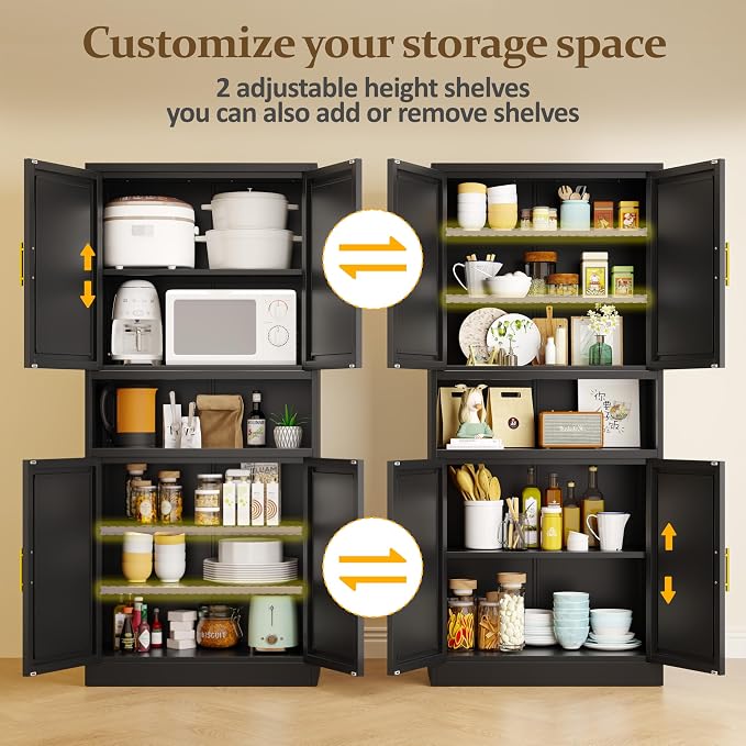61.02" Tall Bathroom Storage, Kitchen Pantry Storage Cabinet - Image 5