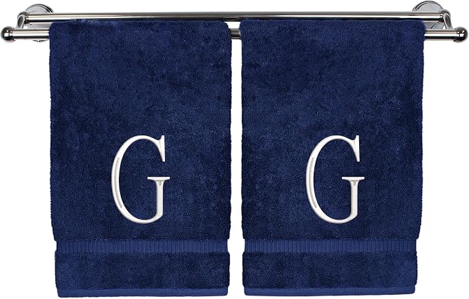 Monogrammed Hand Towel, Personalized Initial Gift, Extra Absorbent 100% Turkish by BareCotton