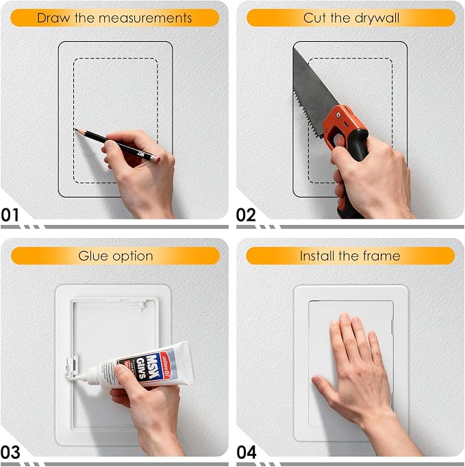 Suteck Plumbing Access Panel for Drywall Ceiling 4 x 6 Inch Reinforced Plastic - Image 3