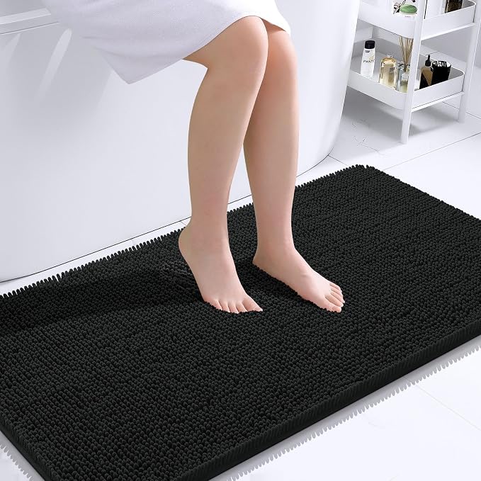 OLANLY Bathroom Rugs 44x24, Extra Soft Absorbent Chenille Bath Rugs, Rubber by OLANLY