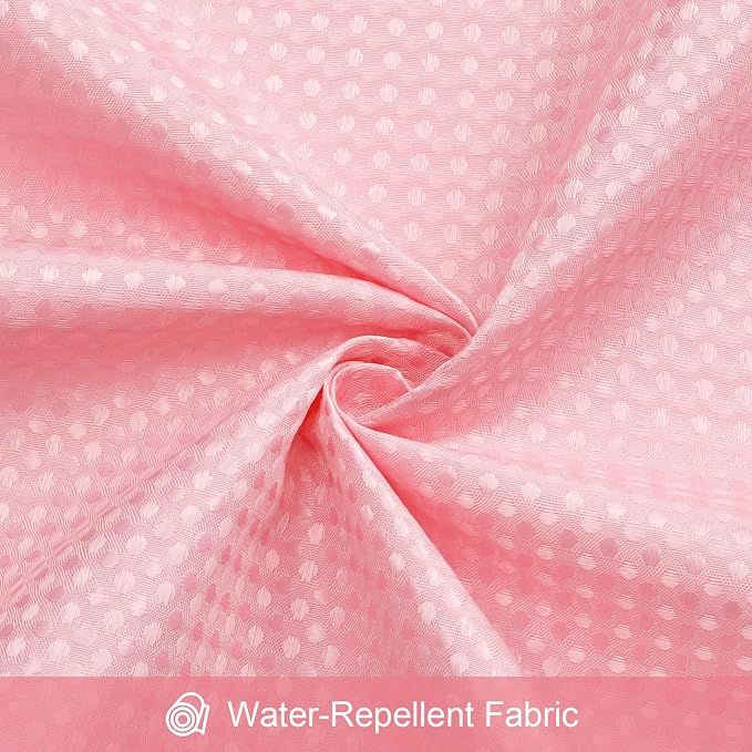 3 in 1 Extra Long Pink Shower Curtain Set-72 W x 84 H, Modern Waffle and PEVA - Image 7