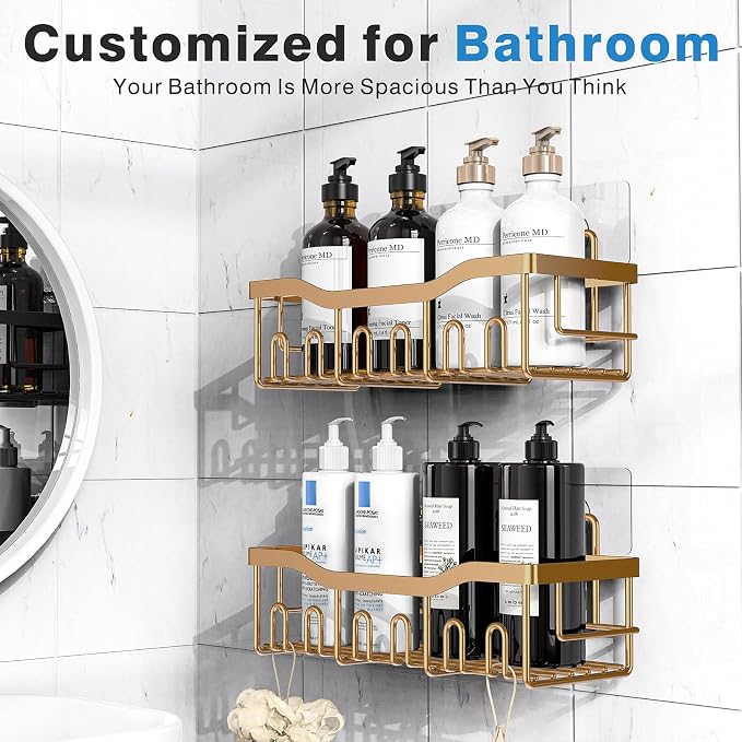 EUDELE Shower Caddy 2 Pack, Adhesive Organizer - Image 3