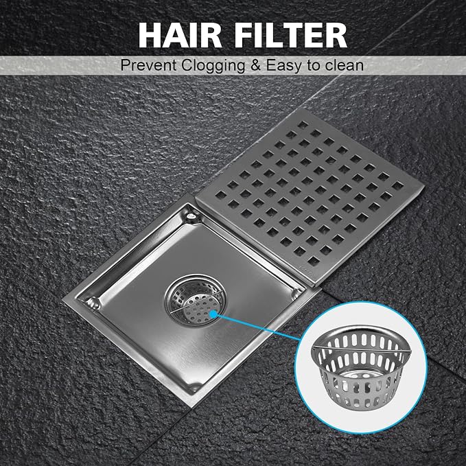 4 Inch Square Shower Drain - Image 7