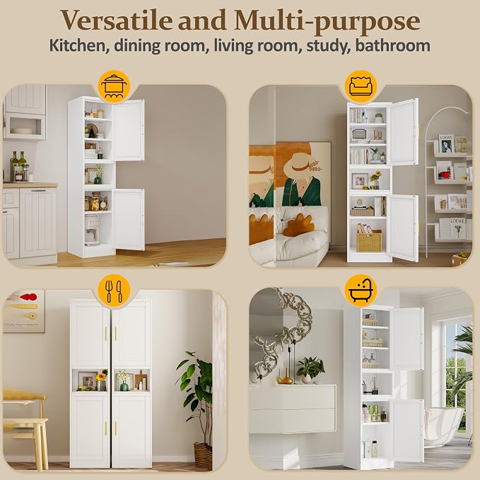 66.93" Tall Bathroom Storage Cabinet, Metal Storage Cabinet - Image 7