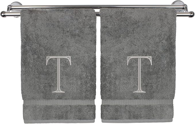 Monogrammed Hand Towel, Personalized Initial Gift, Extra Absorbent 100% Turkish by BareCotton