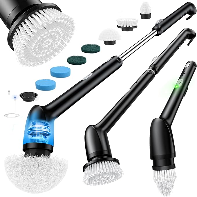 LyriFine Electric Spin Scrubber, New Full-Body IPX7 Waterproof Bathroom Cleaner by LyriFine