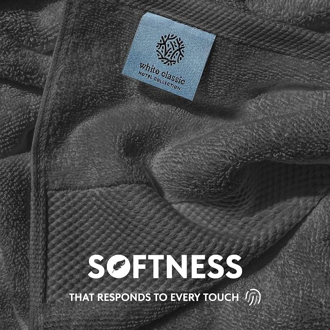 White Classic Luxury Charcoal Hand Towels - Image 3