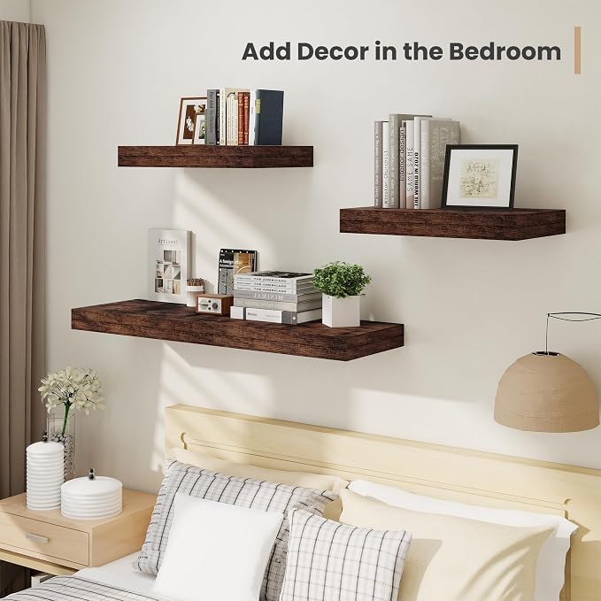 Heimlove 24 x 12 Inch Deep Floating Shelves Wall Mounted - Image 5